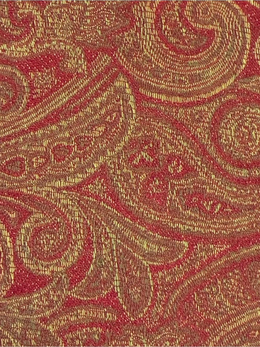 XOCHI Placemat Reversible Red Gold Paisley Woven Cotton Blend 13x19 Replacementt